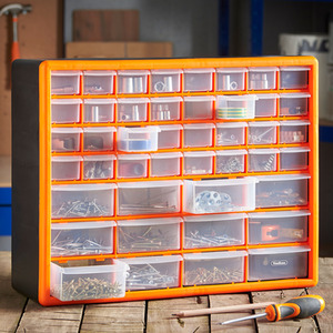 44 Multi Drawer Organiser for Small Parts - Orange by VonHaus