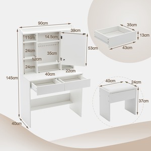 WestWood Dressing Table DT19 White - White by WestWood