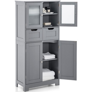 Bathroom Organizer Cabinet - Grey by Costway