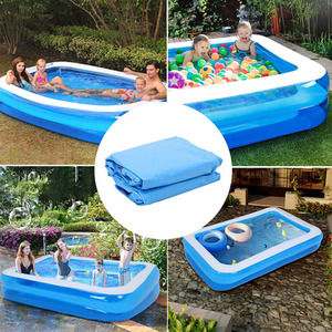 Large Rectangle Swimming Paddling Pool - Blue