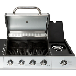 Melbourne 4 Burner Premium Gas BBQ - Silver by Charles Bentley