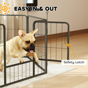 PawHut 6 Panel Dog Playpen - Grey / 60cm by PawHut