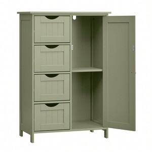 Bathroom Storage Cabinet with 4 Drawers - Green by VASAGLE