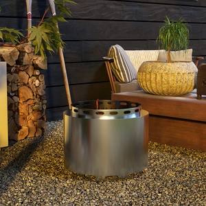Outsunny Stainless Steel Smokeless Fire Pit - Silver by Outsunny