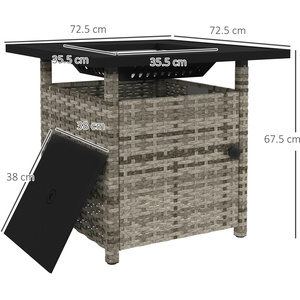 Outsunny 50,000 BTU Output Rattan Fire Pits for Garden by Outsunny