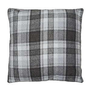 Highbury Check Cushion - Grey / 60cm by Divante