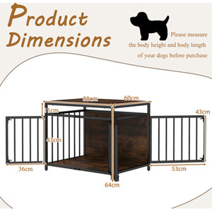 Furniture Style Dog Crate - Brown by Costway