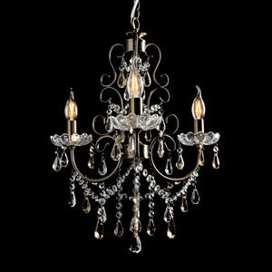 Madonna 3 Light Dual Mount Chandelier - Antique Brass by Litecraft