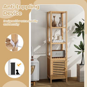 Bamboo Floor Storage Cabinet - Natural by Costway