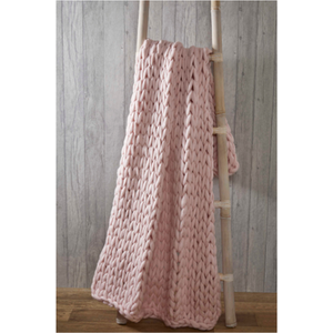Cable Knit Polyester Throw (120x150 cm) by Rapport Home