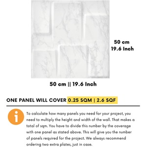 3D Wall Panels with Adhesive Included, Geometric Squares Design by NOVECRAFTO