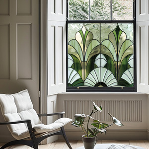 Albizzate Art Deco Stained Glass Privacy Window Film by Creative Printing Solutions