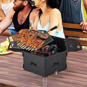 Charcoal Grill Rotatable Barbecue - Black by Wyld and Coco