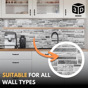 3D Wall Panels (96x48 cm) PVC Cladding Panel Natural Stone Brickwork by NOVECRAFTO