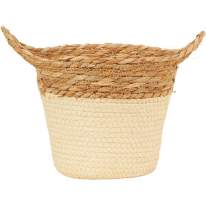 Set of 3 Cream Storage Baskets - Brown