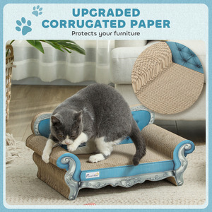 PawHut 2 in 1 Cardboard Cat Scratcher - Blue by PawHut