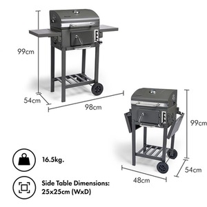 VonHaus Compact Charcoal BBQ - Black by Vonhaus