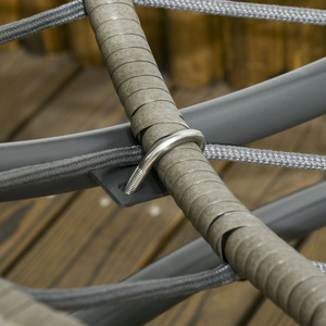 Outsunny Folding Rattan Egg Chair Freestanding Basket Chair with Cushion - Grey by Outsunny