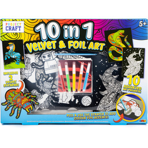 10 in 1 Velvet and Foil Art Kit - Multicolour