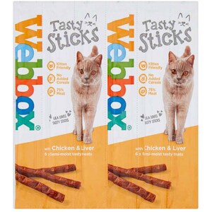 Pack of 6 Webbox Tasty Sticks - Chicken and Liver by Webbox
