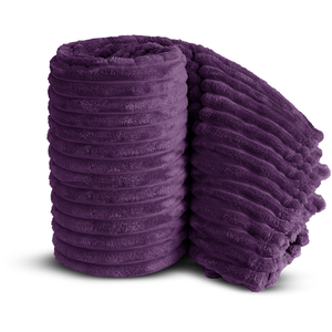 Snug Soft Chunky Ribbed Cord Plush Throw Blanket by Velosso