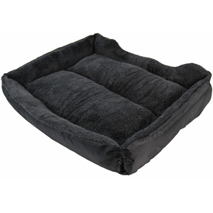 Faux Fur Dog Bed in BlackGrey XL - Black by Actiaspet