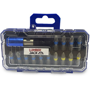 Lumberjack Screwdriver Bit Set 15 Piece For Drill - Silver by Lumberjack