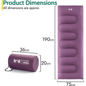 Single 200 GSM Envelope Sleeping Bag - Purple by Trail