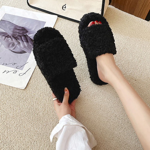 Soft Plush Open-Toe Cotton Slippers by Livingandhome