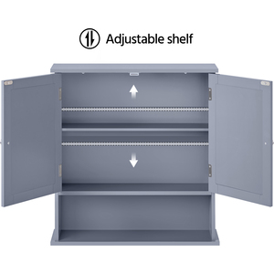 Wooden Living Room Wall Cabinet with 2 Mirrors - Grey by Yaheetech