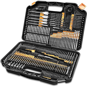 246 Piece HSS Titanium Twist Combination Drill Bit Set - Black by Terratek