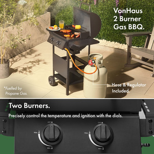 Compact Gas Grill - Black / 101.5cm by VonHaus