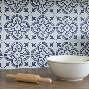 Jamila Blue Self-Adhesive Wall Tiles (6 Tiles) - Blue by d-c-fix