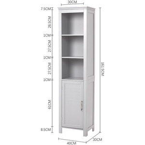 Freestanding Bathroom Tall Cabinet with Blind Door by Livingandhome