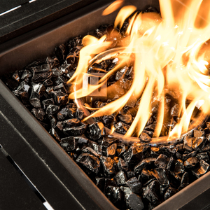 4kg Black Tempered Fire Glass Lava Rocks for Outdoor Gas Fire Pits - Black by Teamson Home