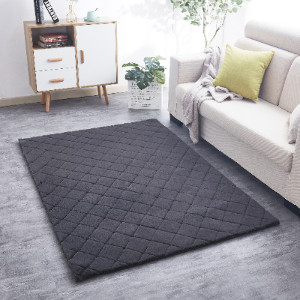 Milly Faux Rabbit Rug - Grey