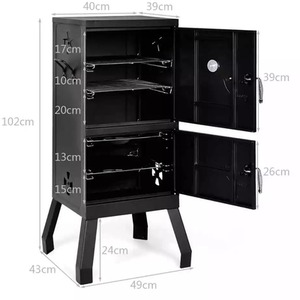 Vertical Charcoal Smoker BBQ - Black by Wyld and Coco