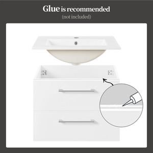 Yaheetech Bathroom Wall Cabinet with Ceramic Sink - White by Yaheetech