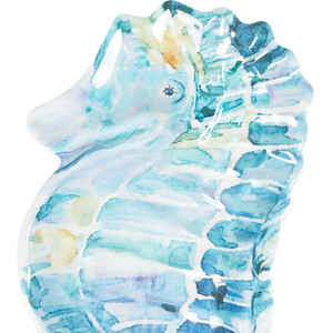 Neptune Melamine Sea Horse Plate - Blue