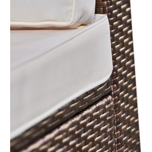 7 Piece Large Rattan Outdoor Garden Furniture Set, Lounge Set, Garden Sofa - Brown by Teamson Home