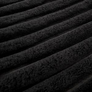 Faux Fur Thick Rib Throw - Black by OHS
