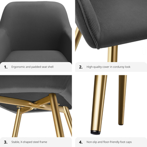 Dining Chair Scandi - Padded Boucle Cover, High Backrest by tectake