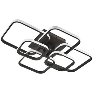 Square Black Frame Chandelier LED Ceiling Light - Black / 16cm / 102W by Livingandhome