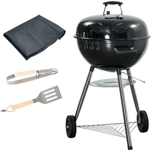 Outsunny Portable Kettle Charcoal Grill - Black by Outsunny