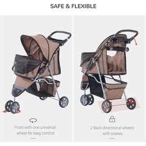 Pawhut Pet Travel Stroller - Brown by Pawhut