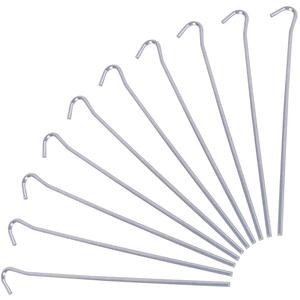 23.5cm Galvanised Metal Tent Pegs Silver Pack of 10 - Grey by Redwood