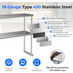 122CM Kitchen Overshelf for Tabletop - Silver by Costway