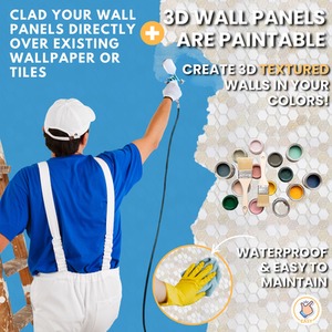 3D Wall Panels (96.6x64.5 cm) PVC Cladding Panel Honeycomb Hexagon - Cream Caramel / 4 by NOVECRAFTO