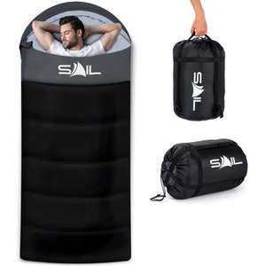 One X' Extra Wide 250GSM Sleeping Bag - Black by SAIL