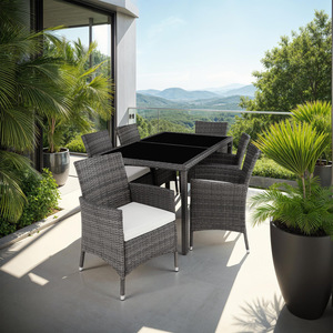 Rattan Garden Furniture Set 61 With Protective Cover by tectake